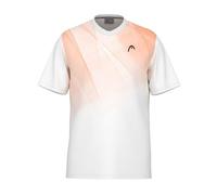 HEAD Mens Topspin T-Shirt, White Orange, XL UK