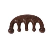 Head Meridian Massage Comb Green Sandalwood 5 Wide Tooth Comb Acupuncture Therapy Circulation Anti-static(Style a)