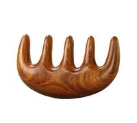 Head Meridian Massage Comb Green Sandalwood Five Wide Tooth Comb Acupuncture Therapy Circulation Anti-static Smooth Hair(Style w)