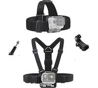 Head Mount Chest Strap Harness for GoPro Action Cameras, Black