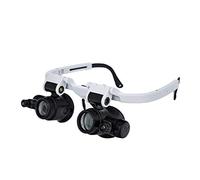 Head Mount Loupe Magnifier Glasses with LED Light - 8X 15X 23X Magnification for Mechanical Processing and Jewelry Appraisal - Adjustable Headset Magnifier for Timepiece Repair