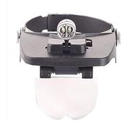 Head Mount Magnifier with LED Head Light Bracket and Headband, 4 Replaceable and Interchangeable Lenses 1.2x, 1.8x, 2.5x, 3.5x