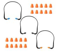 Head-Mounted Earplugs,Caps Banded Earplugs,10Pcs Silicone Earplug,Reusable & Soundproof Comfortable Fit Ideal for Sleep,Work,Construction Sites Automotive Environments（Orange, Black Blue ）