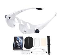 Head Mounted Magnifier Mobile Phone TV Reading Magnifying Glasses 1.5X to 3.8X Zoom 0 to +300 Degree Adjustable Handsfree Magnifier for Far-Sightedness Presbyopia Magnifying with Headband Phone Holder
