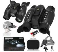 Head-Mounted Night Vision Binoculars with 3D Vision Effect, 8 X Digital Zoom, 1640FT Viewing Range, 4K Video Recording Infrared Binocular for Hunting Camping, Viewing in 100% Darkness(black)