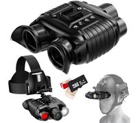 Head-Mounted Night Vision Binoculars with Compass, 8 X Digital Zoom, 1312FT Viewing Range, 4K Video Recording, 4500mAh Battery, 7-Level Infrared Binocular for Adults, Hunting, Campinguse(black)