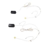 Head Mounted Wireless Microphone Compact Long Battery Life 6 Hours for Lectures Interviews 2 Units