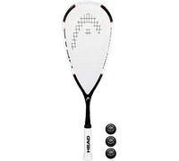 HEAD Nano Ti 115 Squash Racket, includes Protective Covers & 3 Squash Ball