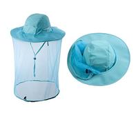 Head net hat Beekeeping Beekeeper bee Veil hat Hunting Netting mesh Hood Cap bee Keeper Catcher Halloween Costume Aqua Blue
