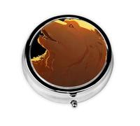 Head of a Brown Bear Mini Round Pill Box, can be Put into Wallet, Pocket, Light and Convenient, 3 Compartment Pill Box, Portable Pill Box,