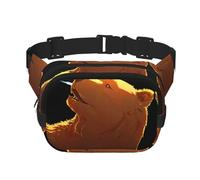 Head of a brown bear Pattern trendy fashionable waist bag, unisex travel sports messenger bag