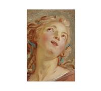 Head of A Young Woman Looking Up Canvas Poster for Bedroom Decor Gift | Unframe-style, Multiple sizes, Multiple frame styles, Wall Art, Decor Picture, Home Decor
