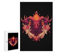 Head of An Angry Red Demon Wooden Jigsaw Puzzles for Adults