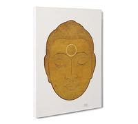 Head Of Buddha Vol.1 By Reijer Stolk Classic Painting Canvas Wall Art Print Ready to Hang, Framed Picture for Living Room Bedroom Home Office Décor, 30x20 Inch (76x50 cm)