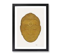 Head Of Buddha Vol.1 By Reijer Stolk Classic Painting Framed Print | A3 Black Framed Wall Art | Ready to Hang | Classic Religious Picture | Living Room Bedroom Lounge Office
