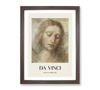 Head Of Christ By Leonardo Da Vinci Exhibition Museum Painting Framed Wall Art Print, Ready to Hang Picture for Living Room Bedroom Home Office Décor, Walnut A4 (34 x 25 cm)
