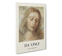 Head of Christ Leonardo Da Vinci Canvas Print | Gallery Wrapped 30mm Frame Wall Art | 30x20 inches | Ready to Hang | Contemporary Religious Picture | Living Room Bedroom Lounge Office