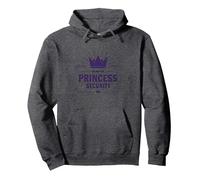 Head of Princess Security: Royal Crown Humor Pullover Hoodie, Adult Unisex, Dark Heather Grey, L