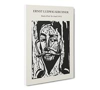 Head Of Prof. Dr. Graef By Ernst Ludwig Kirchner Canvas Print | Gallery Wrapped 30mm Frame Wall Art | 20x14 inches | Ready to Hang | Surrealist Picture | Living Room Bedroom Lounge Office