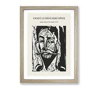 Head Of Prof. Dr. Graef By Ernst Ludwig Kirchner Exhibition Museum Painting Framed Wall Art Print, Ready to Hang Picture for Living Room Bedroom Home Office Décor, Oak A3 (34 x 46 cm)