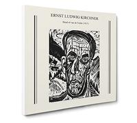 Head Of Van De Velde By Ernst Ludwig Kirchner Canvas Print | Gallery Wrapped 30mm Frame Wall Art | 20x20 inches | Ready to Hang | Surrealist Picture | Living Room Bedroom Lounge Office