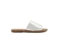 Head Over Heels By Dune Lills Silver Leather Sliders Metallic