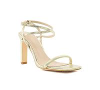 Head Over Heels By Dune Matchmaker Gold Reptile Asymmetric Heeled Sandals Metallic