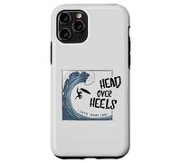 Head Over Heels Into Surfing | Ironic Big Wave Surfing Pun Case for iPhone 11 Pro