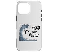 Head Over Heels Into Surfing | Ironic Big Wave Surfing Pun Case for iPhone 16 Pro Max
