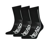 Head Performance Short Crew 3 Pairs Tennis Socks Black (35-38), black, One Size