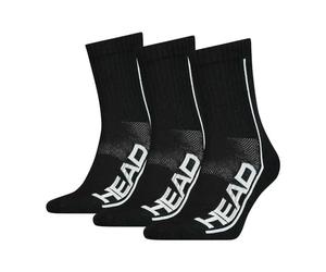 Head Performance Short Crew 3 Pairs Tennis Socks Black (35-38), black, One Size