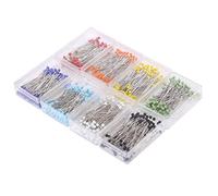 Head Pins Dressmaking Straight Pins 38mm Long with Coloured Glass Head for DIY Decoration Sewing, Dressmaker