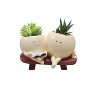 Head Planter - Successful Resin Flower Pot Smiling Design Hanging Planter | Decorative Pot for Indoor Plants Ideal for Home Office Decoration, Christmas and
