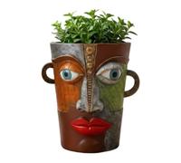 Head Planters for Indoor Plants Funny Abstract Face Resin Vase with