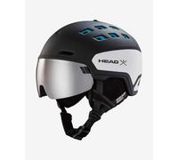 Head Radar WCR Helmet Black White with Grey Mirrored Lens - XS-S