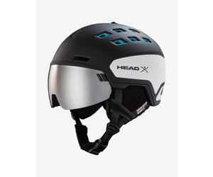 Head Radar WCR Helmet Black White with Grey Mirrored Lens - XS-S