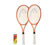 HEAD Radical Adult Tennis Rackets Set of 2 with Protective Covers and 3 Tennis Balls
