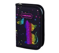 HEAD Rainbow Kitty Soft Holographic Two Flaps Pencil Case 20.5 x 13 x 4.5 cm, 2 Inner Flaps, Utensil Organizer, School Age Girls, Gold Effect AC1