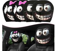 Head Rest Covers Car, Funny Cartoon Car Headrest Covers, 2PCS Funny Headrest Covers for Cars, Double-Sided Print, For Auto Front Seat Rest Decoration, Washable & Elastic (A+C)