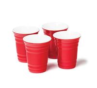 Head Rush Europe BigMouth Ceramic Cup Shot Glasses, Set of 4, Red