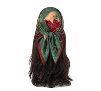 Head Scarf Floral Print Women’s Square Silk Scarf Satin Head Wrap Tropical Leaf Flower Design Scarves(JNC173-01)