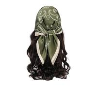 Head Scarf Floral Print Women’s Square Silk Scarf Satin Head Wrap Tropical Leaf Flower Design Scarves(JNC336-02)