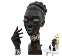 Head Scents Burner Black Women, Incense Burner, Elegant Head Incense Bur-ner Black Women Resin Face Inc-ense Holder For Bedroom,Livingroom Yoga Meditation Home Decor