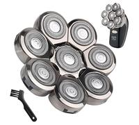 Head Shaver for Bald Razor Men, Razor Head with 8 Shaving Heads, Replacement Blade, Beard Cutter for Head Shaver, Wet/Dry Razor, Bald Men (8D, Silver)