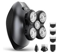 Head Shavers for Bald Men, 5 in 1 Electric Razor IPX7 Waterproof for Bald Men, 5D Rotary Shaver, Wet Dry Bald Head Shavers, LED Display Rechargeable with Grooming Kit,for Head & Face Shaver