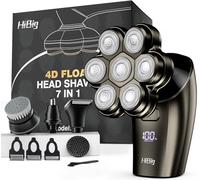 Head Shavers for Bald Men - 7D Arc Magnetic Detachable Electric Razor, Waterproof Wet Dry 5-in-1 Electric Shaving & Grooming Kit, LED Display Rechargeable Head & Body Hair Shaver, Grey
