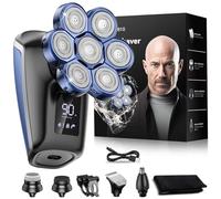 Head Shavers for Bald Men, Uythumidid 7D Wet/Dry Waterproof Head Shaver, USB &Type-C Rechargeable 7-in-1 Electric Razor Grooming Kit, Mens Rotary Shaver for Best Gift, Cordless (Blue)