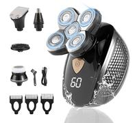 Head Shavers for Men, 5-in-1 Bald Head Shavers for Men, Cordless Rotary Beard Electric Razor with 5D Floating Head, Waterproof Wet/Dry & USB Rechargeable Mens Grooming Kit with LED