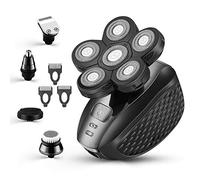 Head Shavers for Men Upgraded 5 in 1 Multifunctional Bald Head Shaver Grooming Kit Cordless Electric Razor for Men Rotary Mens Head Razor Rechargeable Razors for Bald Man Waterproof (Gray)