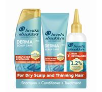 Head & Shoulders Anti-Dandruff DermaX Pro Shampoo and Conditioner Set with Hair Growth Serum. For Dry Scalp and Thinning Hair to Revitalise Scalp and